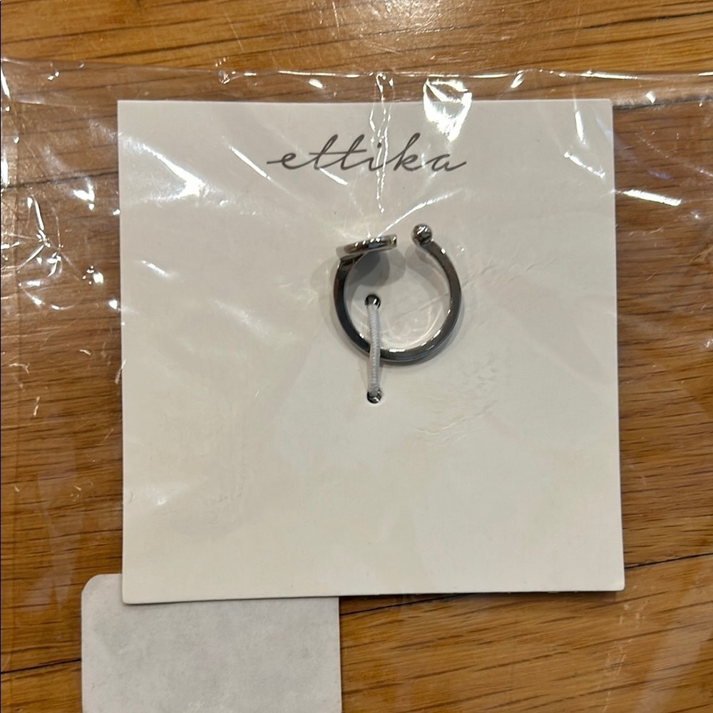 ettika Silver Open Ring